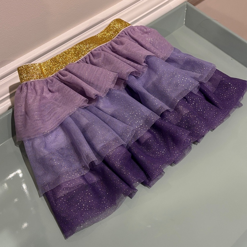 Sweet Wink Purple and Gold Layered Tulle Skirt Size 4-6